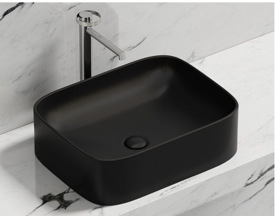 Раковина Ceramicanova CN6052MB накладная прямоугольная 50, санфарфор купить,NaN