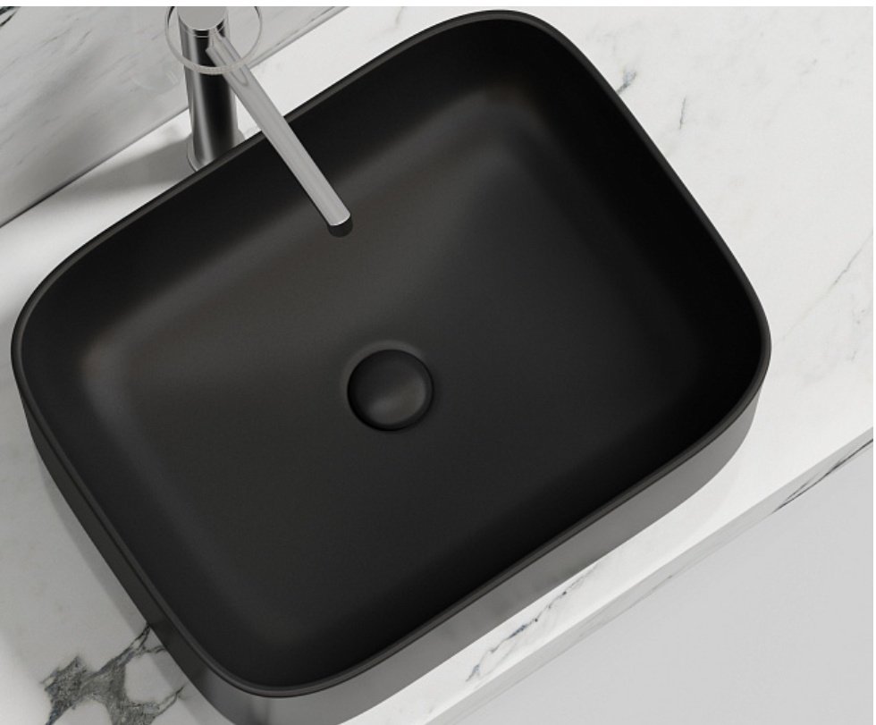 Раковина Ceramicanova CN6052MB накладная прямоугольная 50, санфарфор