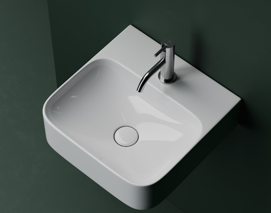 Раковина Ceramicanova CN2005 подвесная прямоугольная 43.5, санфарфор