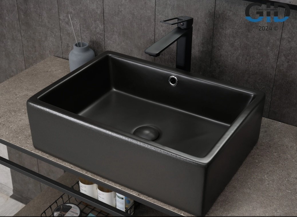 Раковина GID-ceramic N9129bg накладная прямоугольная 50, керамика
