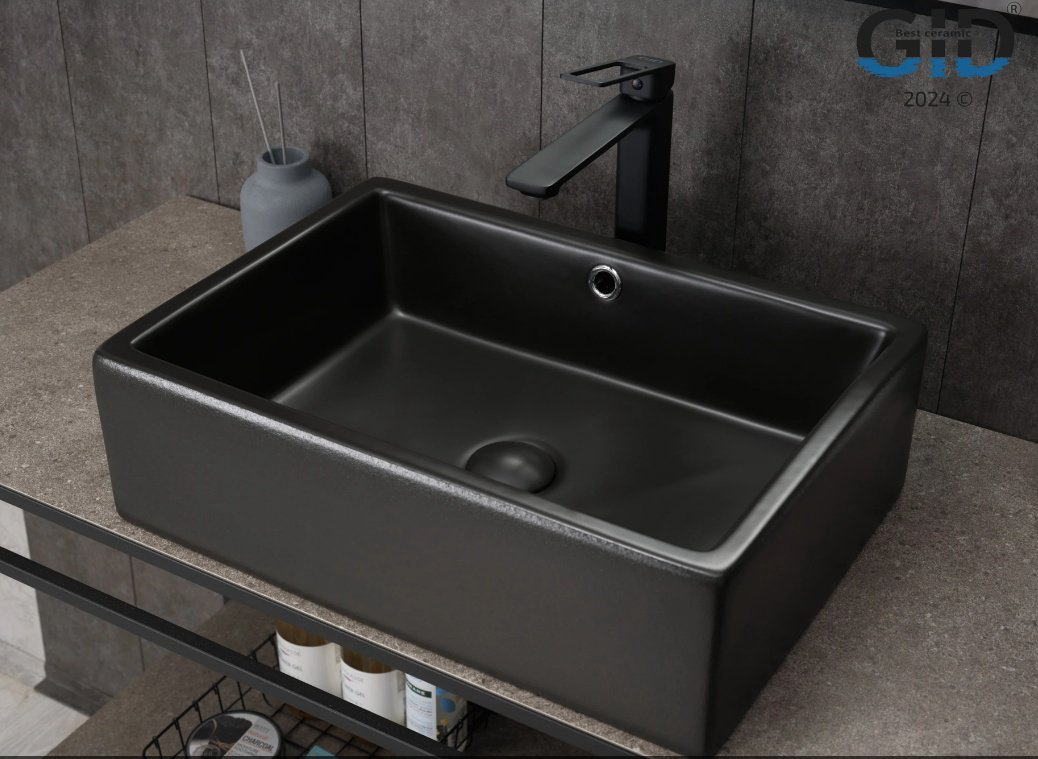 Раковина GID-ceramic N9129bg накладная прямоугольная 50, керамика