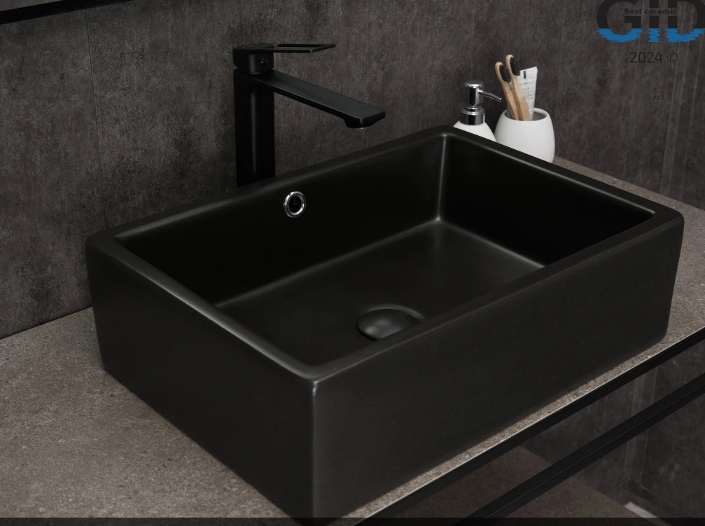 Раковина GID-ceramic N9129bg накладная прямоугольная 50, керамика