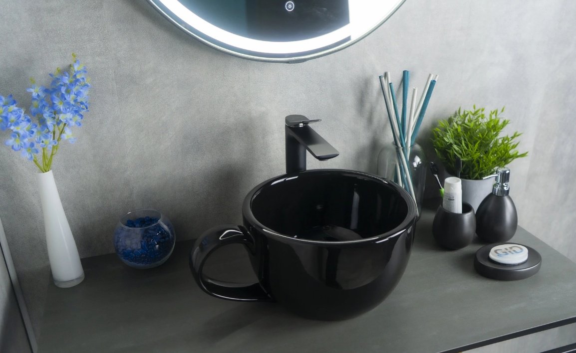 Раковина GID-ceramic Nc9077 накладная круглая 40, керамика купить,0