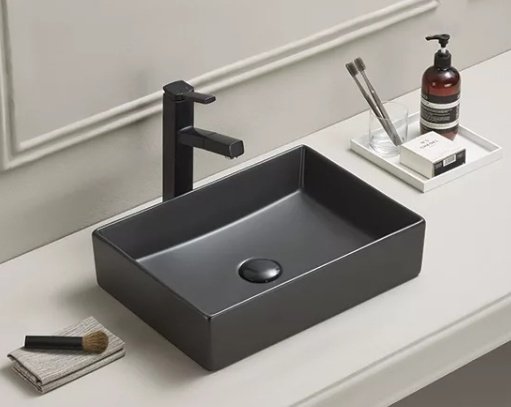 Раковина GID-ceramic Bm1204 накладная прямоугольная 45, керамика