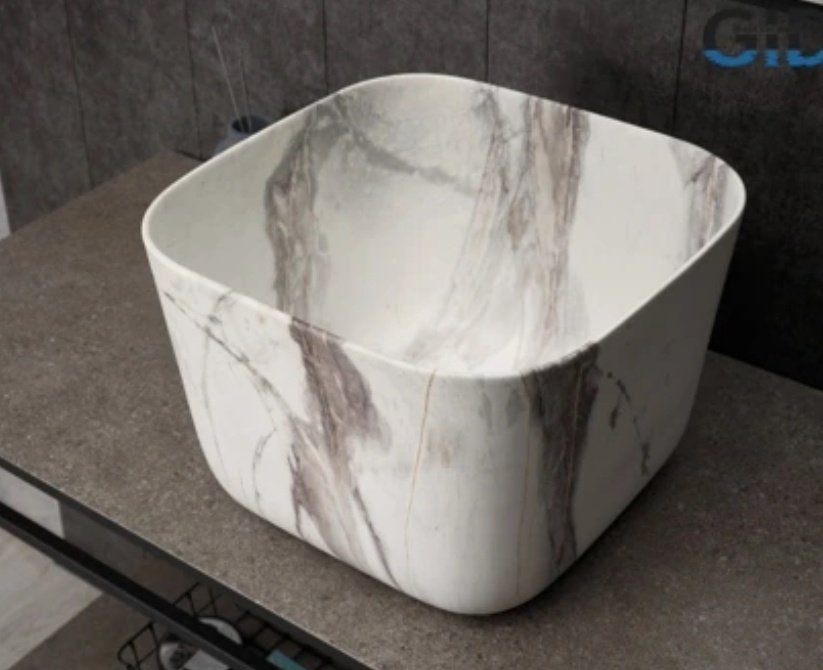 Раковина GID-ceramic Mnc9301 накладная квадратная 36, керамика