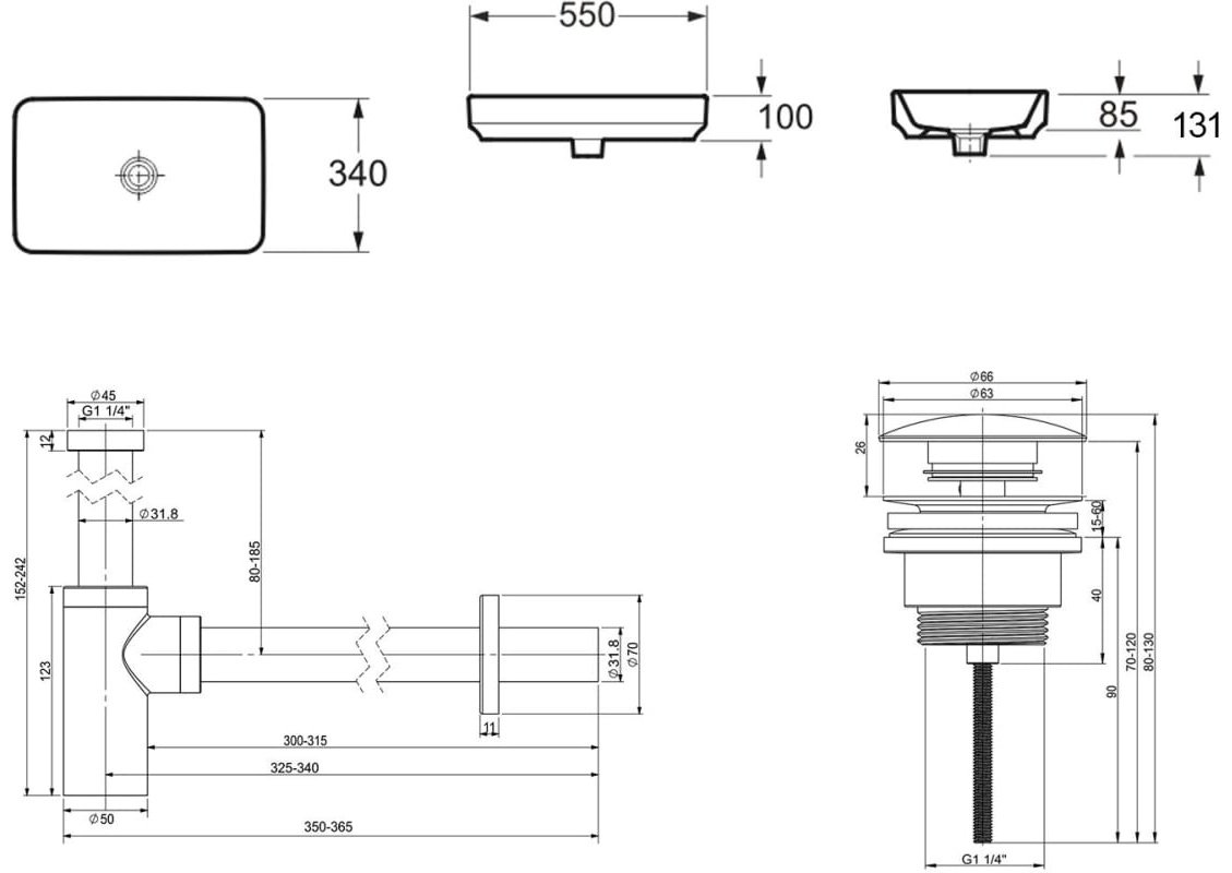 Раковина Lavinia Boho Bathroom Sink 21520114 накладная прямоугольная 34, санфарфор купить,NaN
