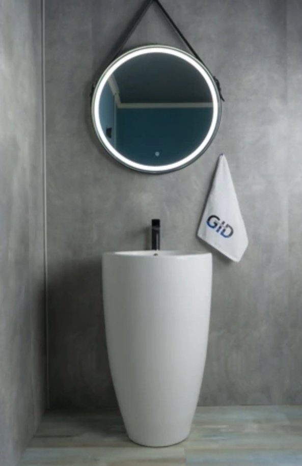 Раковина GID-ceramic Nb133 с пьедесталом круглая 49, керамика
