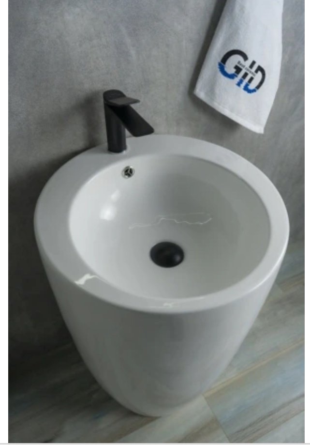 Раковина GID-ceramic Nb133 с пьедесталом круглая 49, керамика