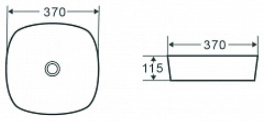 Раковина TERMINUS 02RN37x37x11W накладная квадратная 37, санфарфор купить,NaN