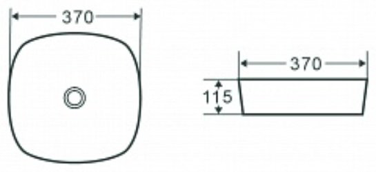 Раковина TERMINUS 02RN37x37x11W накладная квадратная 37, санфарфор купить,NaN