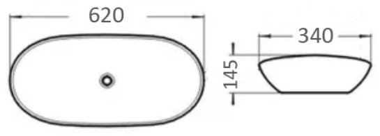Раковина Comforty 7811ASJ накладная овальная 62, санфарфор