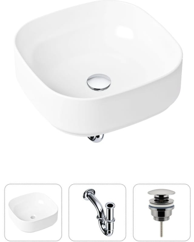Раковина Lavinia Boho Bathroom Sink 21520218 накладная квадратная 40, санфарфор