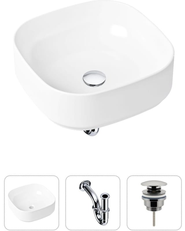 Раковина Lavinia Boho Bathroom Sink 21520218 накладная квадратная 40, санфарфор