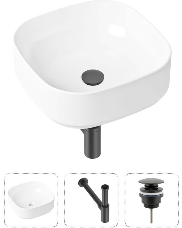 Раковина Lavinia Boho Bathroom Sink 21520224 накладная квадратная 40, санфарфор