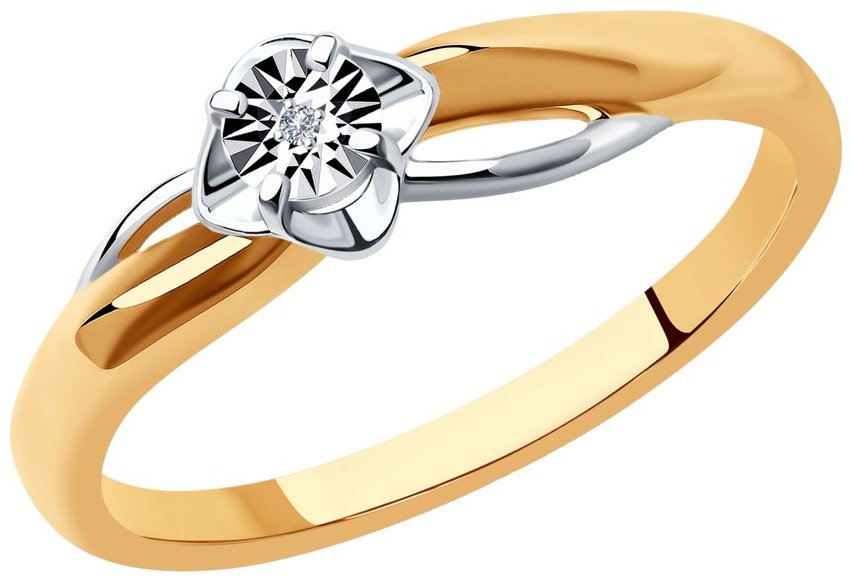 Кольцо SOKOLOV 87010042 размер 17 вес 1.51 г серебро, бриллиант купить,NaN
