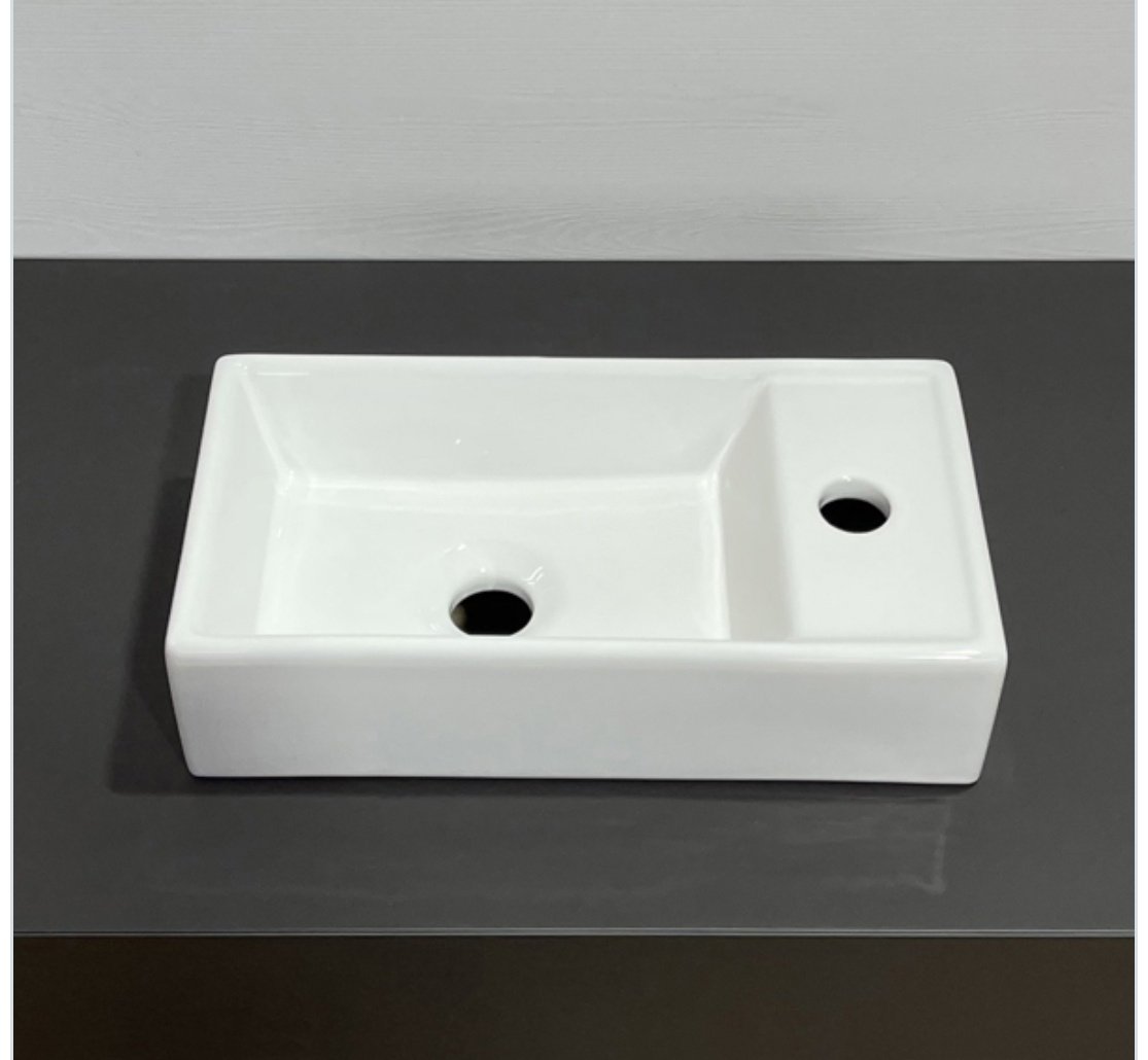 Раковина Comforty 9140 накладная прямоугольная 42, санфарфор