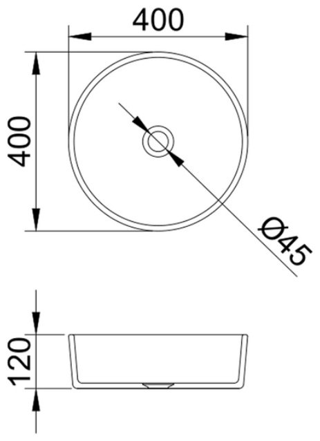 Раковина Comforty CF21001 накладная круглая 40, стекло