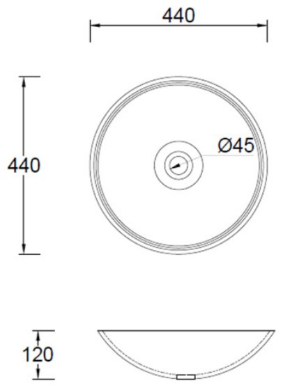 Раковина Comforty CF21206 накладная круглая 44, стекло