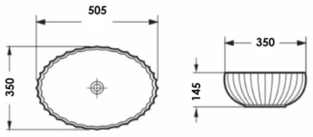 Раковина Comforty CF24006 накладная овальная 50.5, стекло