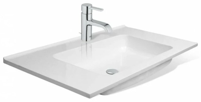 Раковина ЭСТЕТ Каре накладная прямоугольная 50х90 мм, литой мрамор