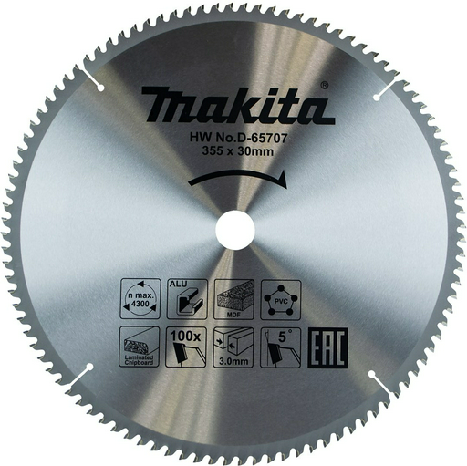 Пильный диск универсальный Makita D-65707, 355x30 мм, 100Т