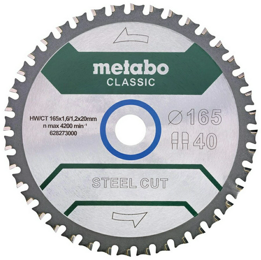 Пильный диск по металлу Metabo 628273000, 165x20 мм, 40Т