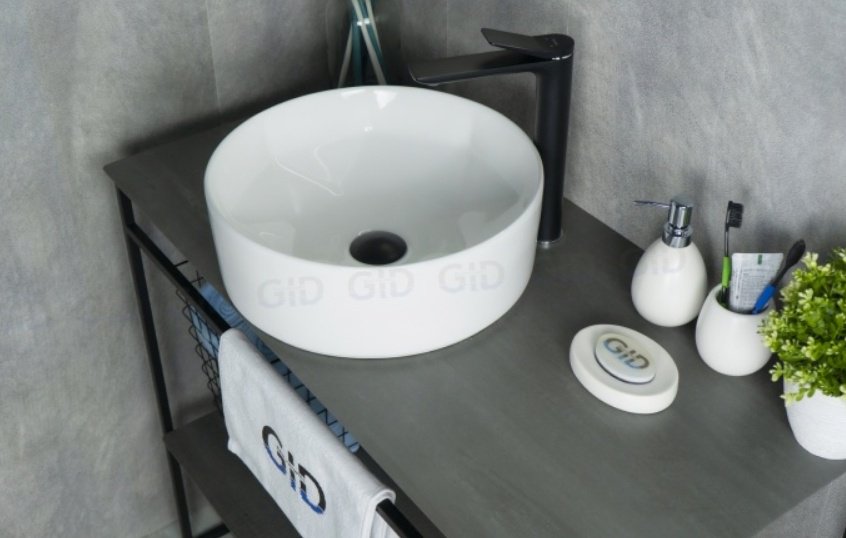 Раковина GID-ceramic N9425 накладная круглая 40, керамика