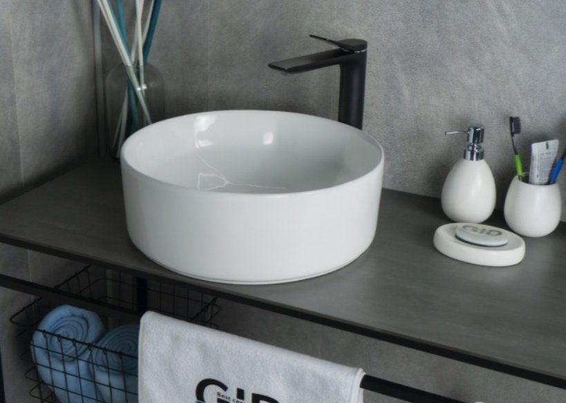 Раковина GID-ceramic N9425 накладная круглая 40, керамика купить,50770