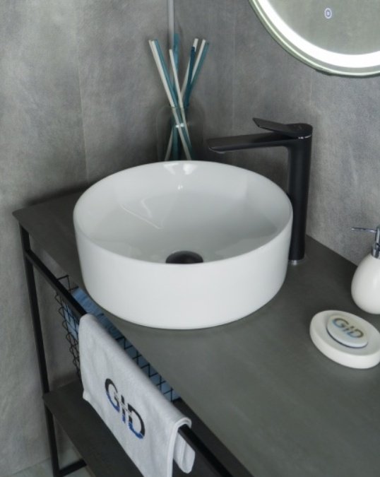 Раковина GID-ceramic N9425 накладная круглая 40, керамика