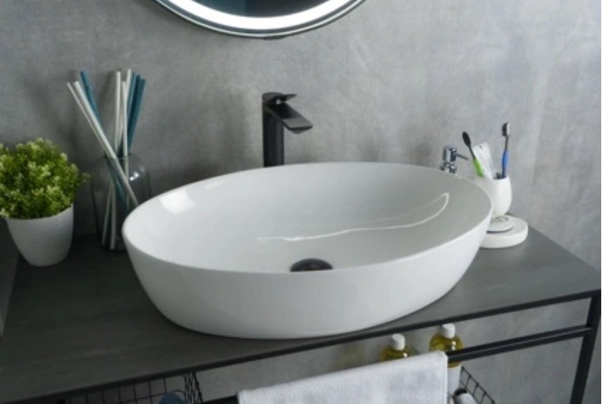 Раковина GID-ceramic N9433 накладная овальная 61, керамика купить,NaN