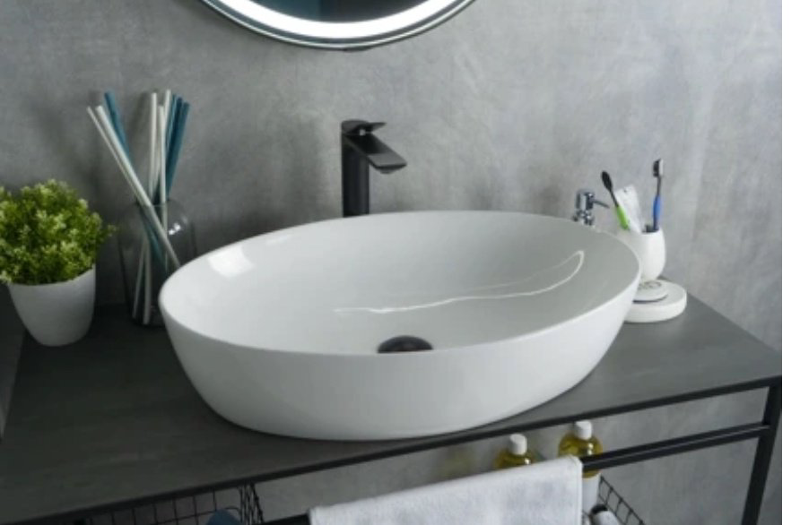 Раковина GID-ceramic N9433 накладная овальная 61, керамика купить,NaN