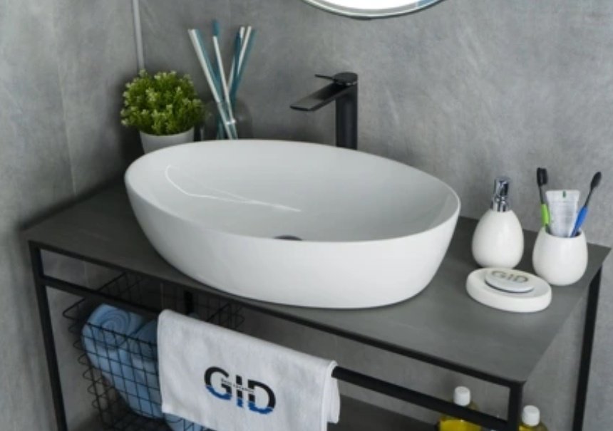 Раковина GID-ceramic N9433 накладная овальная 61, керамика купить,NaN