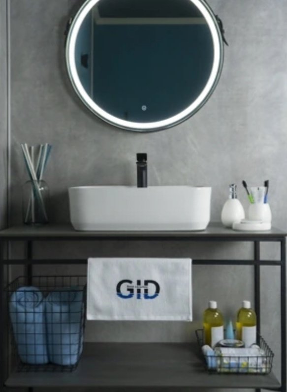 Раковина GID-ceramic N9445 накладная прямоугольная 52, керамика купить,0