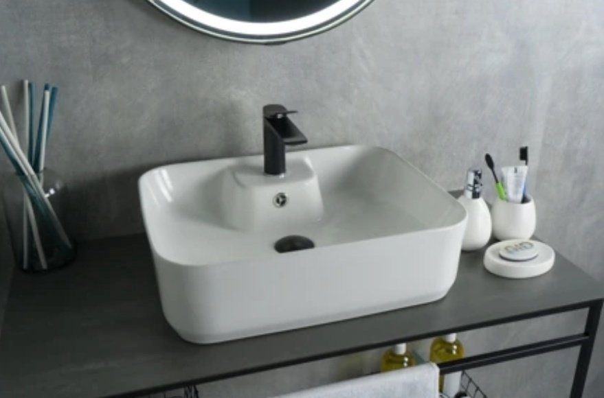 Раковина GID-ceramic N9445 накладная прямоугольная 52, керамика купить,63879