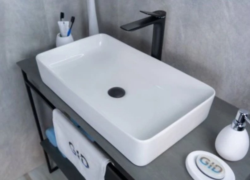 Раковина GID-ceramic N9396 накладная прямоугольная 60, керамика - ForteMarket Раковина GID-ceramic N9396 накладная прямоугольная 60, керамика купить,0