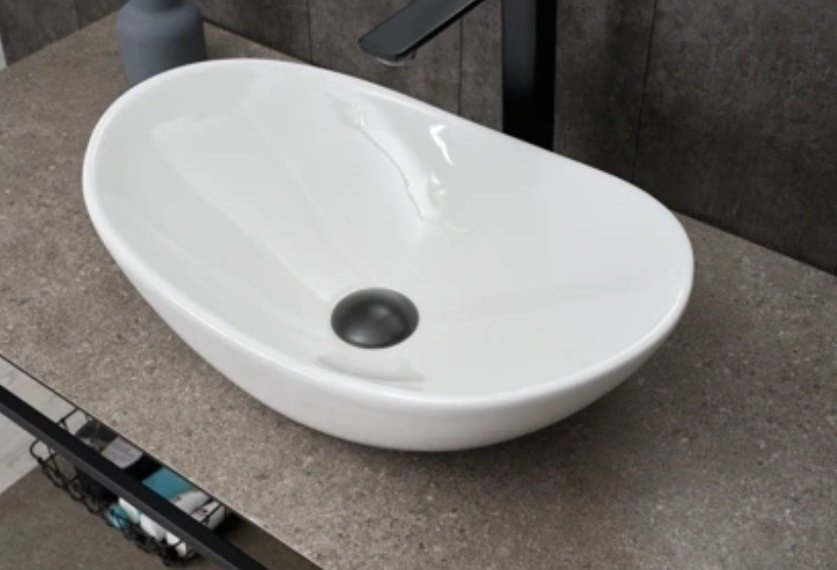 Раковина GID-ceramic N9133 накладная овальная 48, керамика