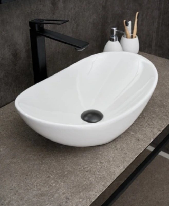 Раковина GID-ceramic N9133 накладная овальная 48, керамика
