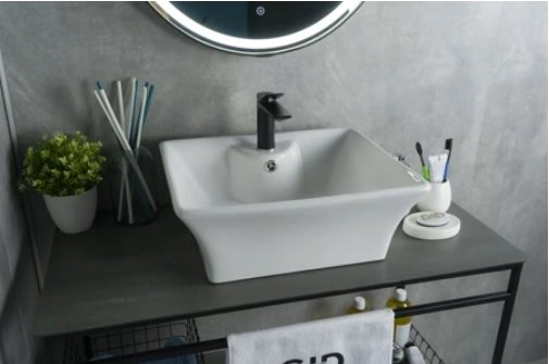 Раковина GID-ceramic N9108 накладная прямоугольная 49, керамика купить,57212