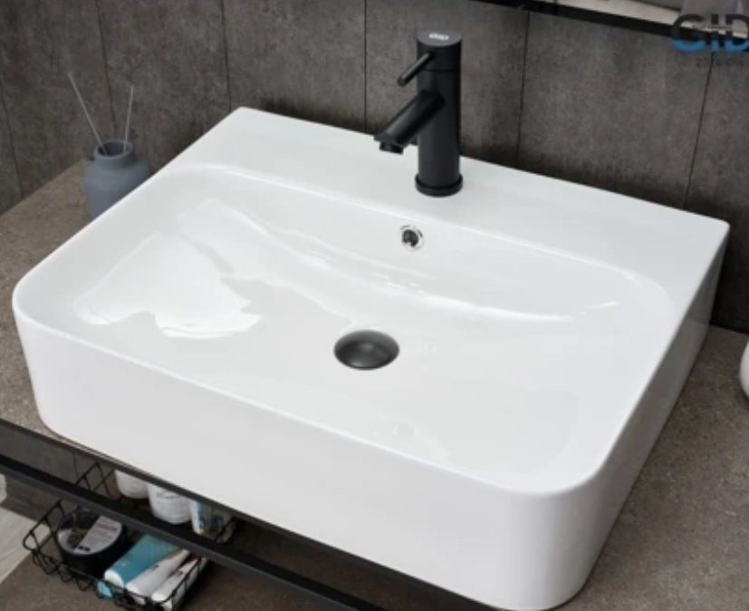Раковина GID-ceramic N9258 накладная прямоугольная 60, керамика купить,0