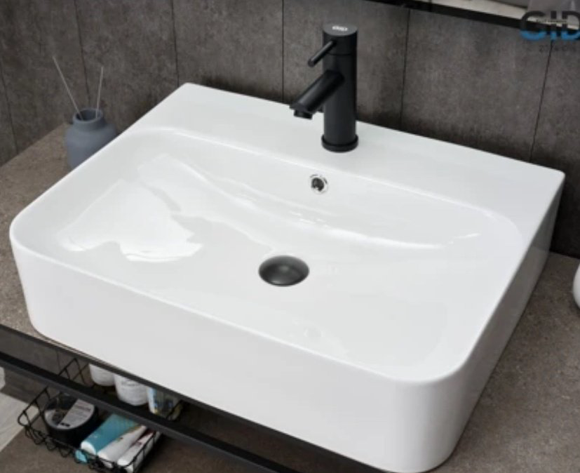 Раковина GID-ceramic N9258 накладная прямоугольная 60, керамика купить,NaN