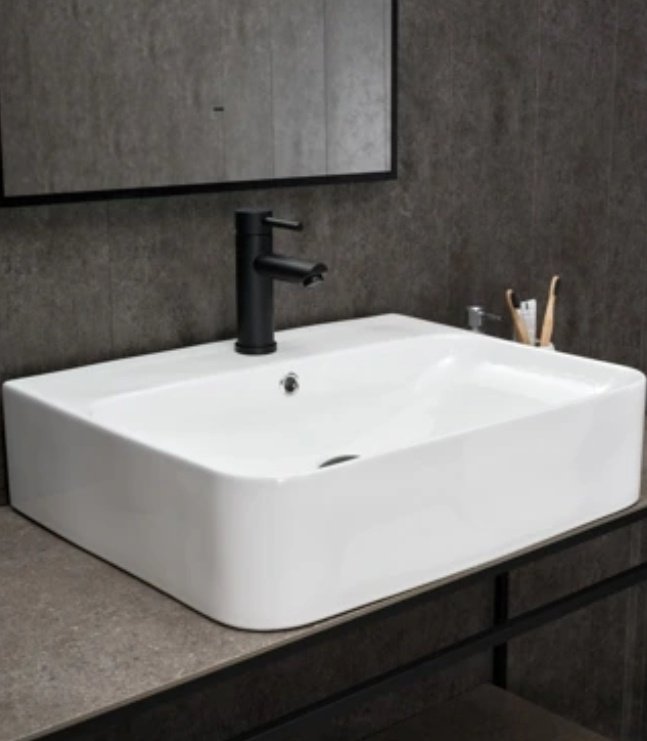 Раковина GID-ceramic N9258 накладная прямоугольная 60, керамика купить,0
