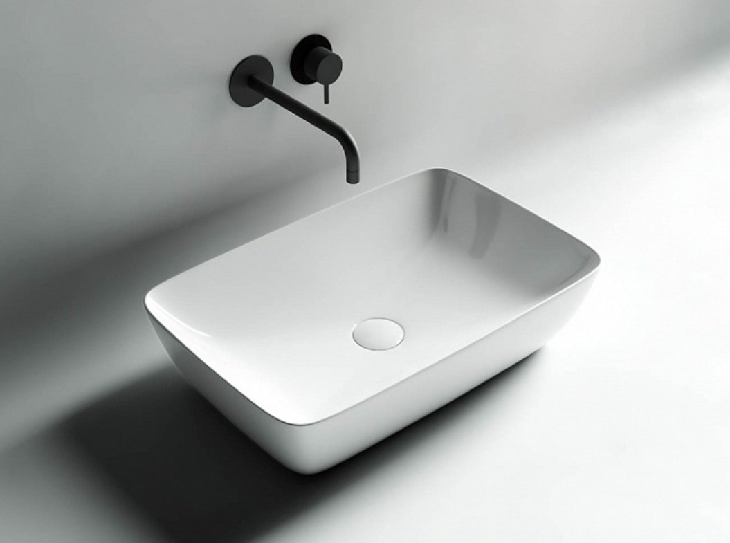 Раковина Ceramicanova Form 58 CN2003 накладная прямоугольная 59, санфарфор