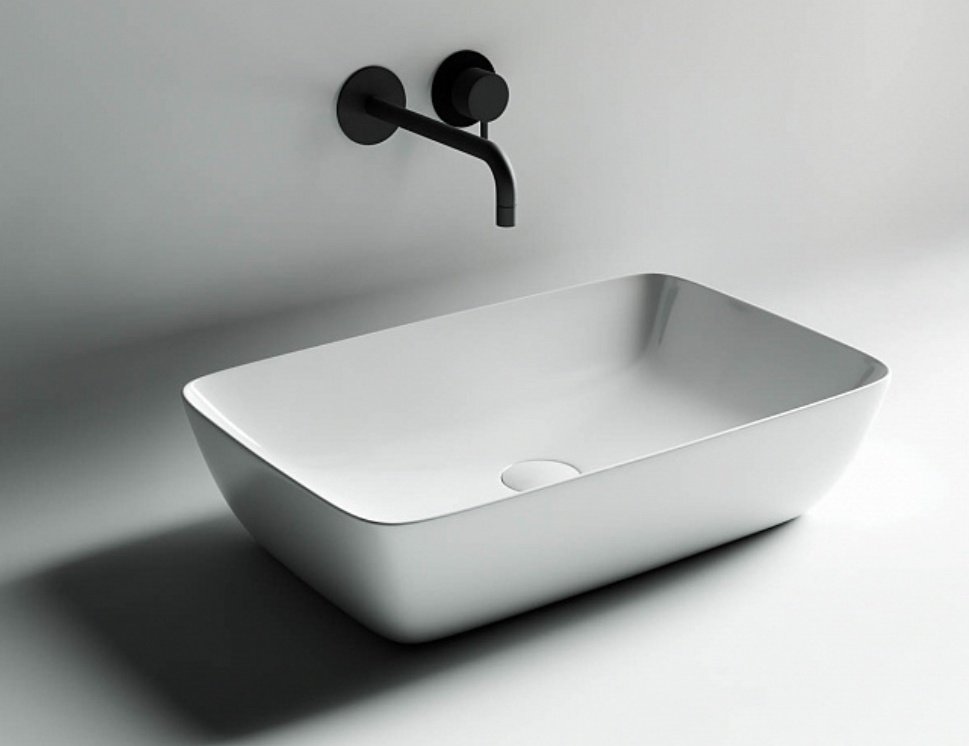 Раковина Ceramicanova Form 58 CN2003 накладная прямоугольная 59, санфарфор