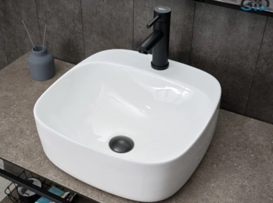 Раковина GID-ceramic N9284 накладная квадратная 42, керамика