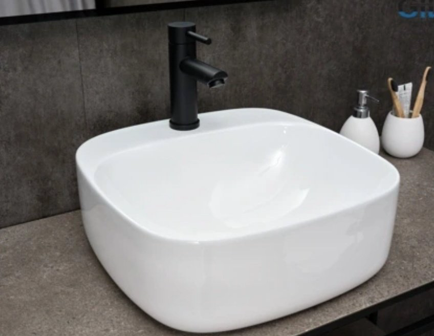 Раковина GID-ceramic N9284 накладная квадратная 42, керамика купить,64874