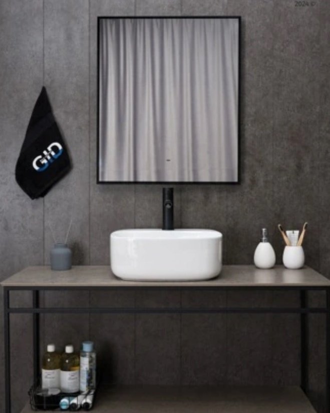 Раковина GID-ceramic N9284 накладная квадратная 42, керамика - ForteMarket Раковина GID-ceramic N9284 накладная квадратная 42, керамика купить,0