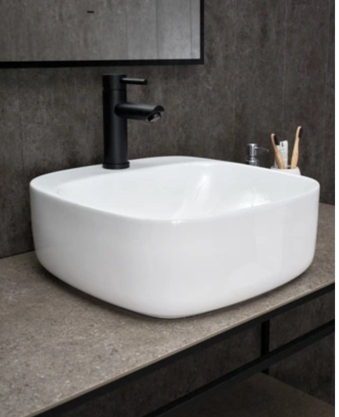 Раковина GID-ceramic N9284 накладная квадратная 42, керамика купить,64874