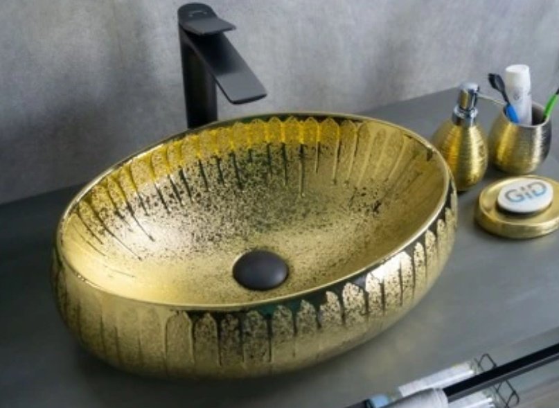 Раковина GID-ceramic 9030g накладная овальная 48, керамика