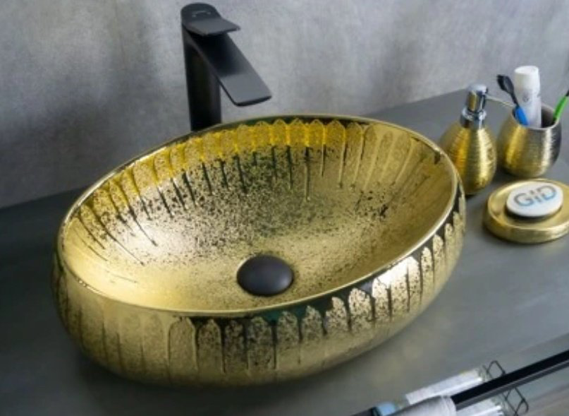 Раковина GID-ceramic 9030g накладная овальная 48, керамика купить,112534