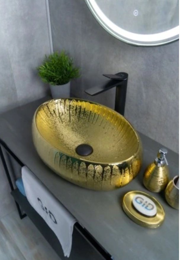 Раковина GID-ceramic 9030g накладная овальная 48, керамика
